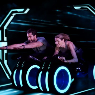 Braving Tron Lightcycle Run at Magic Kingdom park.